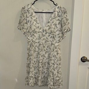 Lulu's Blue and White Floral Mini Dress